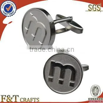 fashionable soft enamel witn expoy custom red logo popular cufflink