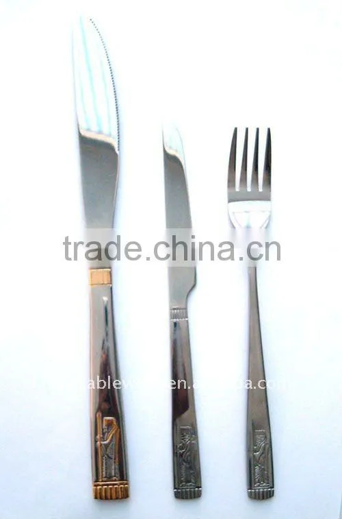 Stylish stainless steel flatware set (gold plating)
