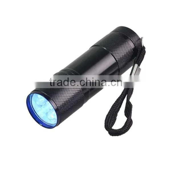 Mini 9 LED UV Torch Shock Proof And Water Resistance UV LED Torch