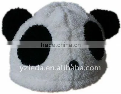 Stuffed panda cap plush hat toy supplier