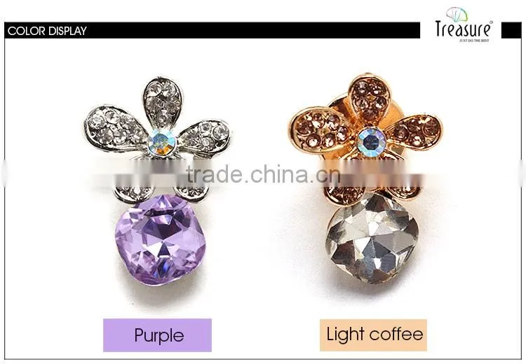 fashionable jewelry flower brooch with colorful rhinestone brooch jewelry