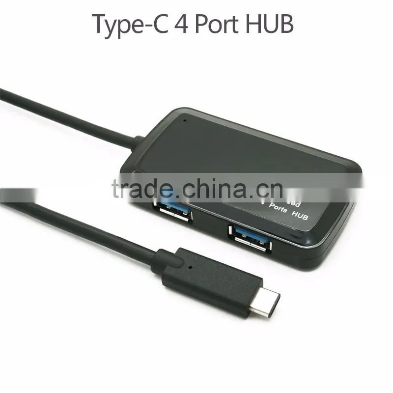 Super thin usb type c hub usb 3.1 type C to 4-port usb 3.0 hub Port with Power Switch