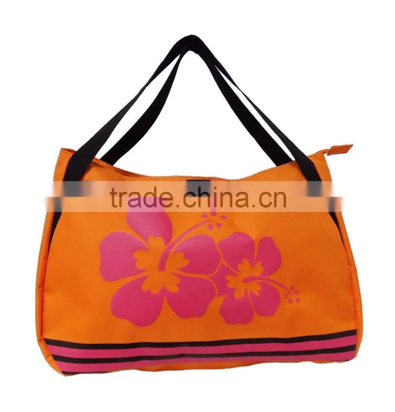 600D polyester silk printing shoulder shopping bag