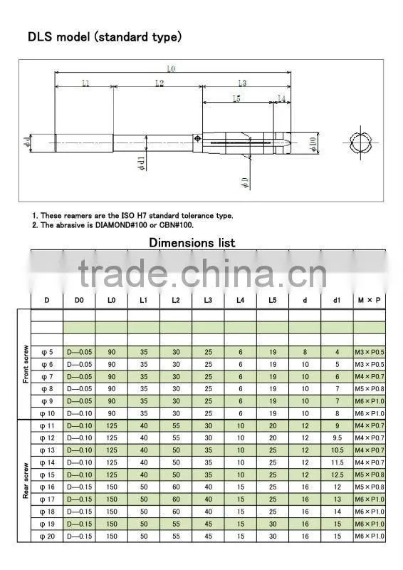 TAKEZAWA's DIAMOND and CBN REAMERS are made of finest diamond purchased from selected diamond dealers.