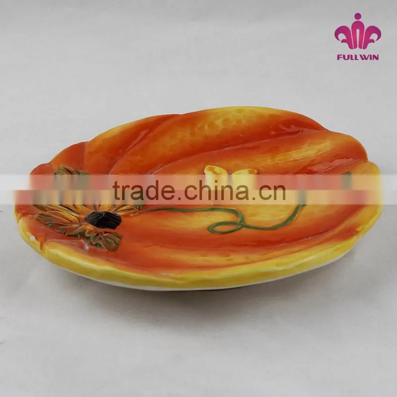 Wholesale ceramic plates,pumpkin plate for harvest decorative