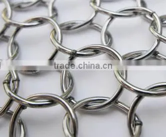 Chain braid ring mesh for building exterior and interior decoration