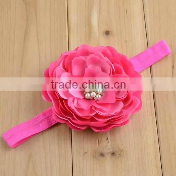children pearls korean lily flower baby headband