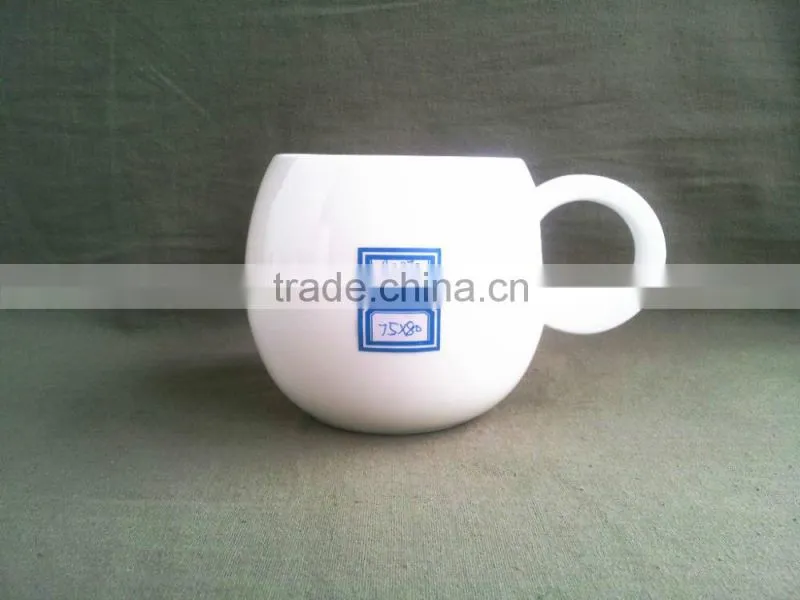 Promotional ceramic coffee mugs with custom logo by decal