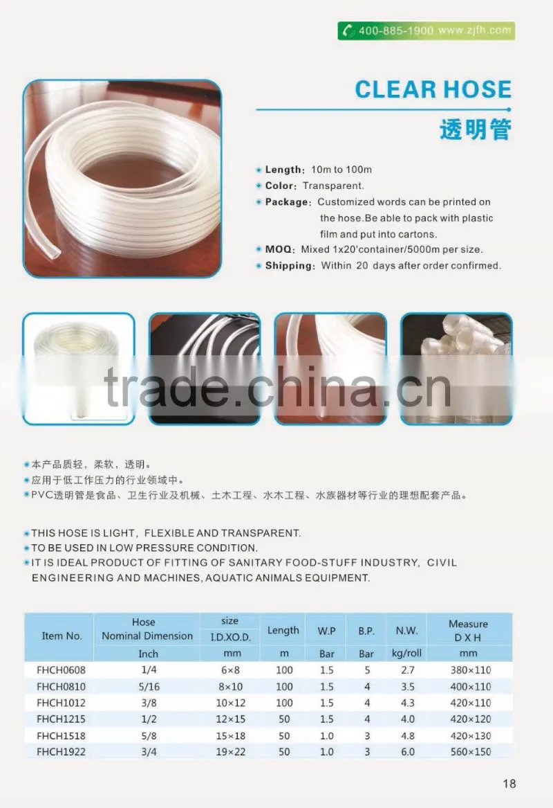 2016 Canton fair Flexible transparent gas pipe hose, LPG hose , pvc hoses