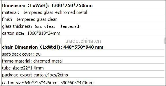 China manufacturer high quality glass turkish dining room set