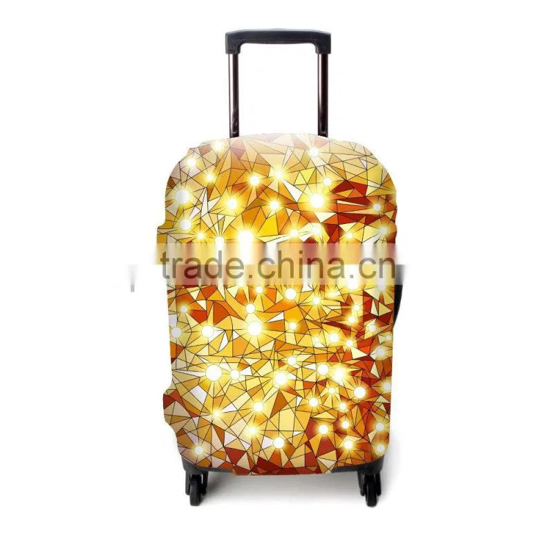 Luckiplus Trandfer Printed Technology Luggage Cover High Quality Spandex Polyester Trolley Case Cover