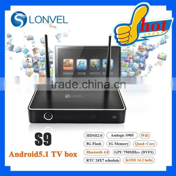 2016! QuadCore Aluminum case Amlogic S905 TV box Bluetooth 4.0 Box