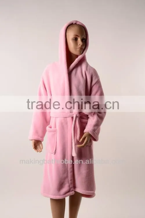 kids microfiber bathrobe coral fleece