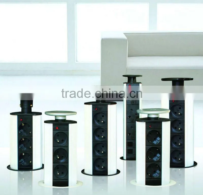 Vertical Kitchen pop up universal socket with USB charging ports