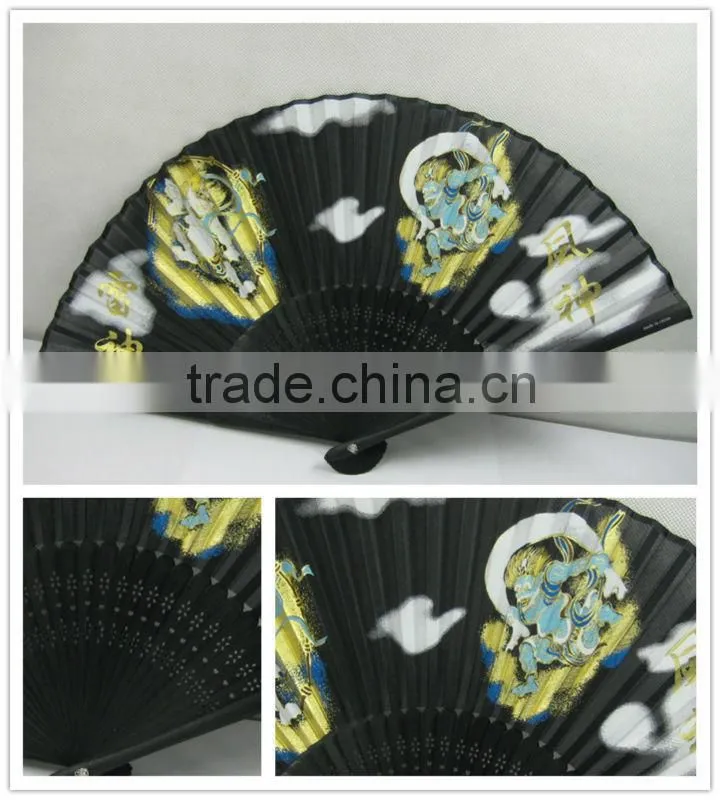 foldable hand bamboo silk fan with chinese element