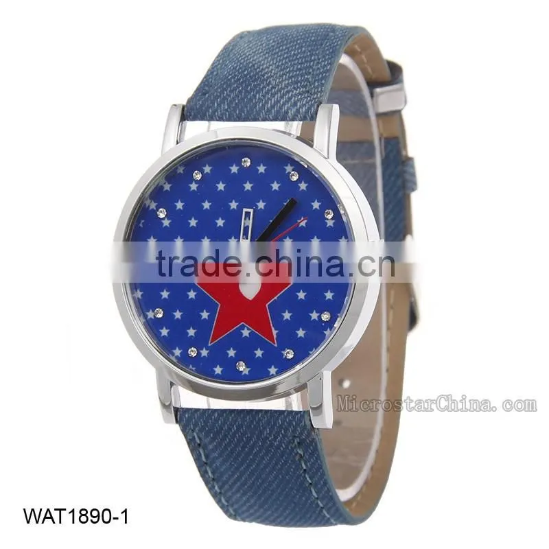 NEW Vintage Star Jean Canvas Wrist Watch