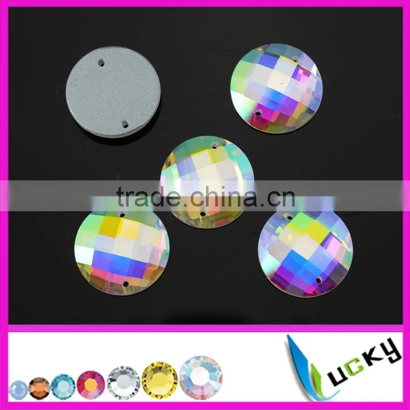 China Highest quality cobalt color sew on strass rhinestones rivoli shape flatback jewellry beads with holes