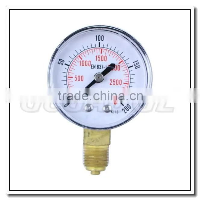 High quality vertical compressor air pressure gauge 50mm 1/4