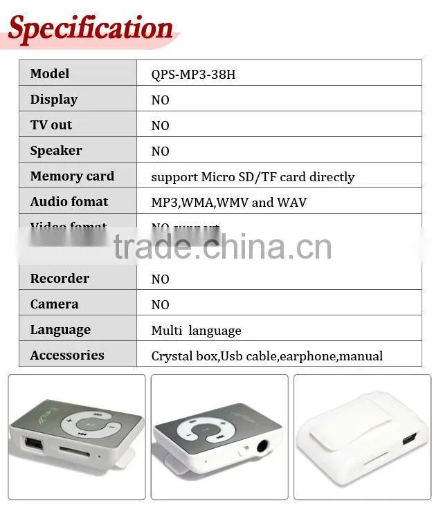 Most Suitable Gift Mini Clip Mp3 Player