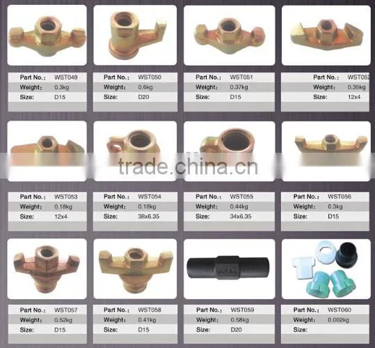 Galvanized formwork anchor wing nut