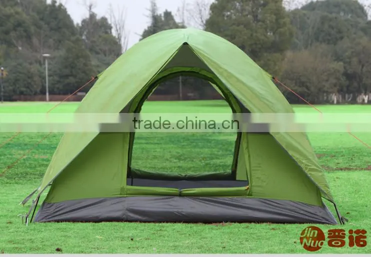 3 person Fiberglass Pole Double-door-layer camping tent