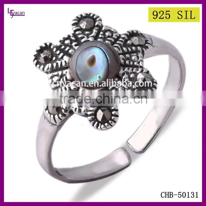 Custom Design Fashion Finger Ring Sterling Vintage 925 Sterling Silver Marcasite Ring