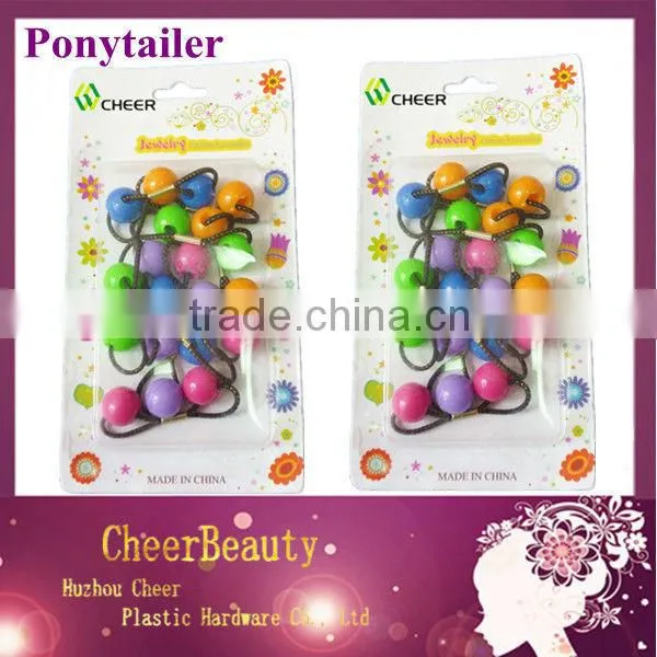 Ponytail rubber bands PT016/ponytail holders wholesale/beaded ponytail holder