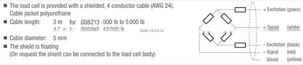 GSB213 IP68 2.5klb 5klb stainless steel load cell