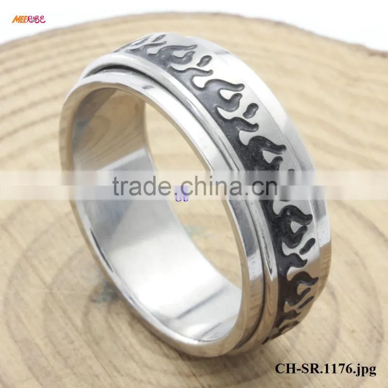 Fine Jewelry High Polished Titanium Steel Gear Ring Mens
