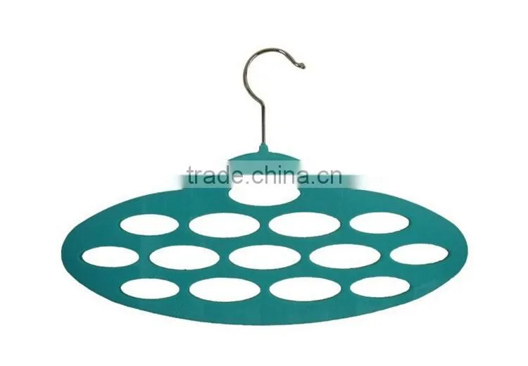 Oval Circles Velvet Flocked Scarf Hanger Organizer