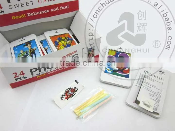 New Mobile Phone Shaped with CC Stick Candy and Tattoo / Phone 6 Sweet Candies