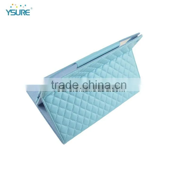 Light Blue Quilted Leather Case for Apple iPad Air with Stand