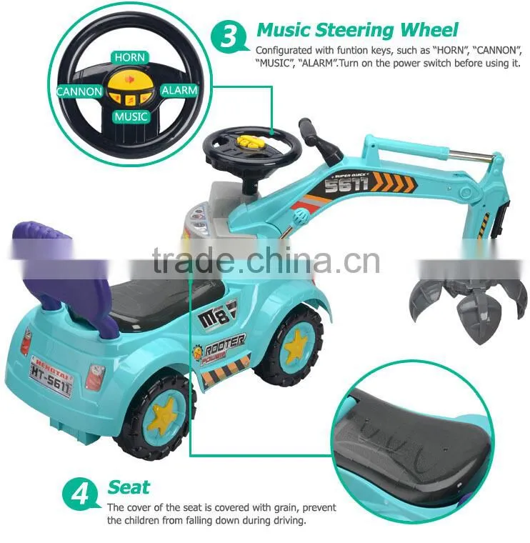 Plastic 2015 Hot Sell Kids Ride on Toy Excavator