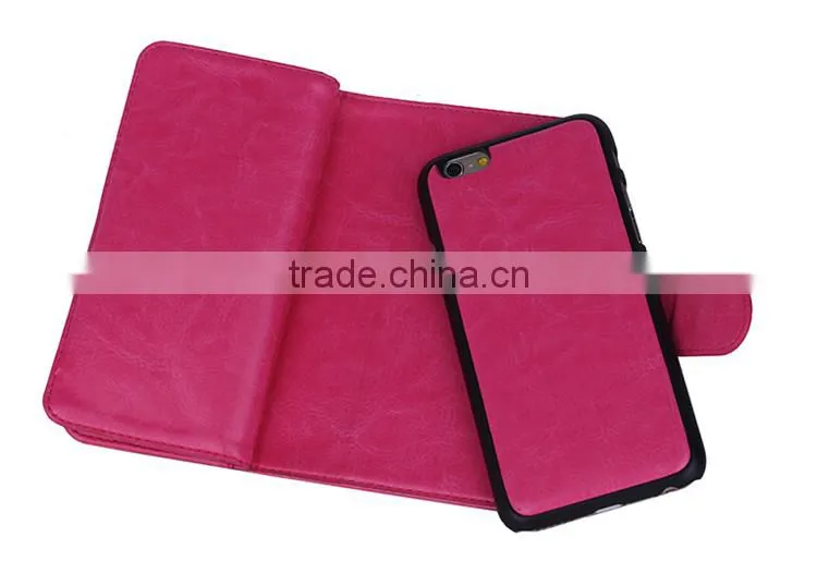Universal Flip Separable PU/Genuine Leather Wallet Mobile Phone Case