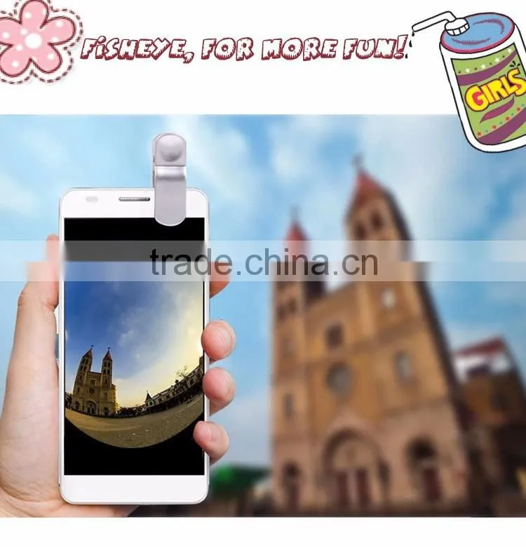 Hot!! 3 in 1 lens with clip for iphone mobile phone table PC lens fisheye+marco+wide general use