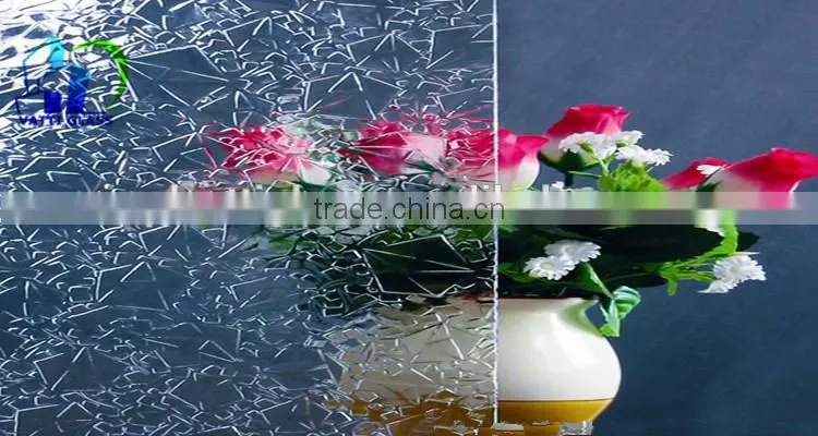 Fine workmanship of the decorative glass designed for bathroom door, desktop, partition wall design