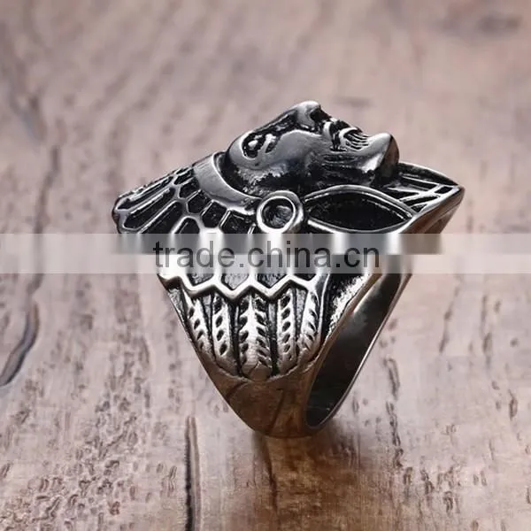 Men's Indian Head Stainless Steel Ring 2016