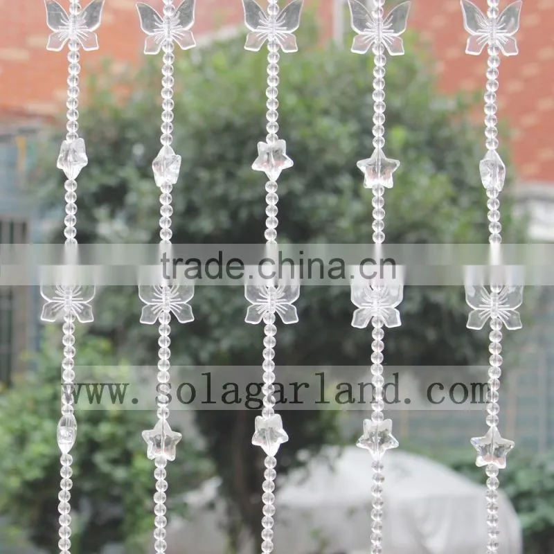 Beauty Decorative String Curtain Strand Acrylic Crystal Beaded Curtain Wedding DIY Party Decor
