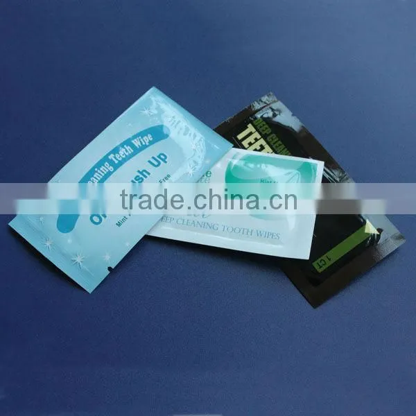 Tooth bleaching whitening finger wipes, teeth wipes, home use, teeth whitening brush ups, tooth whitening wipes