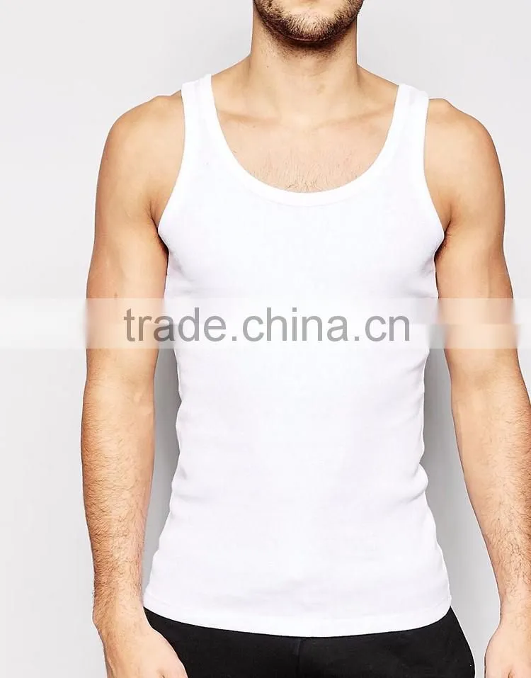 Wholesale Cotton White Plain Tank Top Men