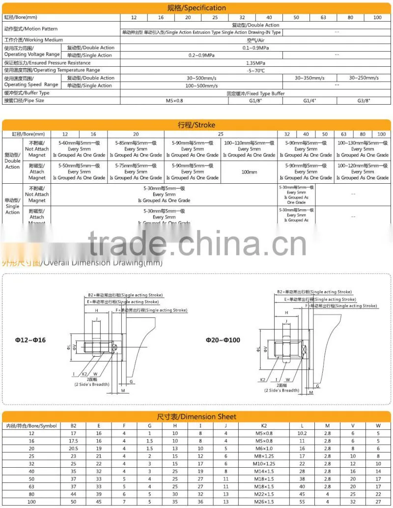 DAT Non-standard custom Multi stage air cylinders brake master cylinder china