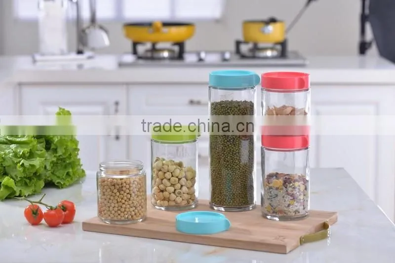 2016 Hot sale High Quality Glass food jar with lid