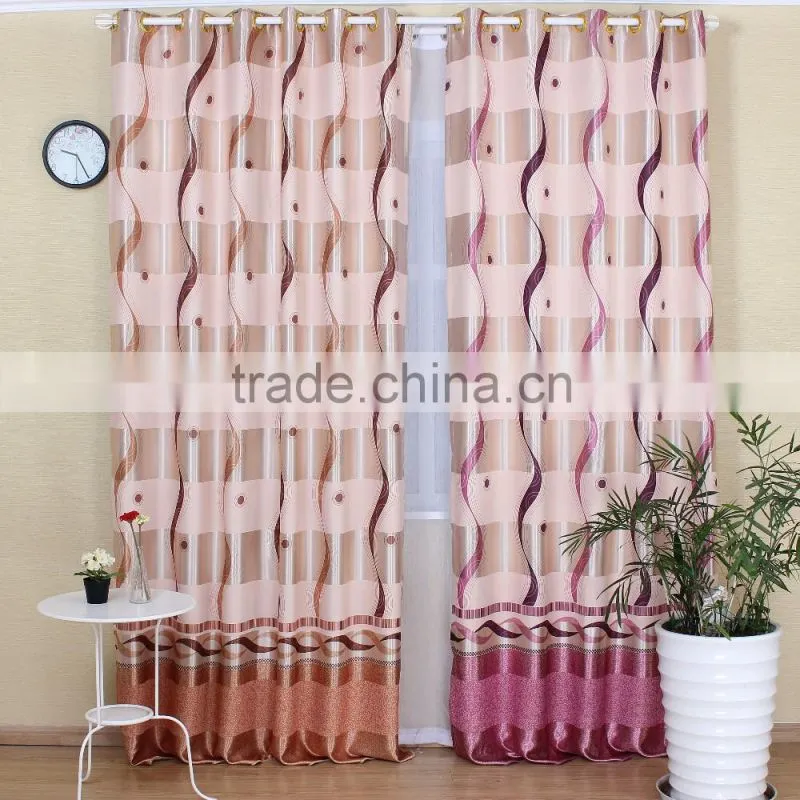 New modern design blackout window printed floral blackout ethnic curtain