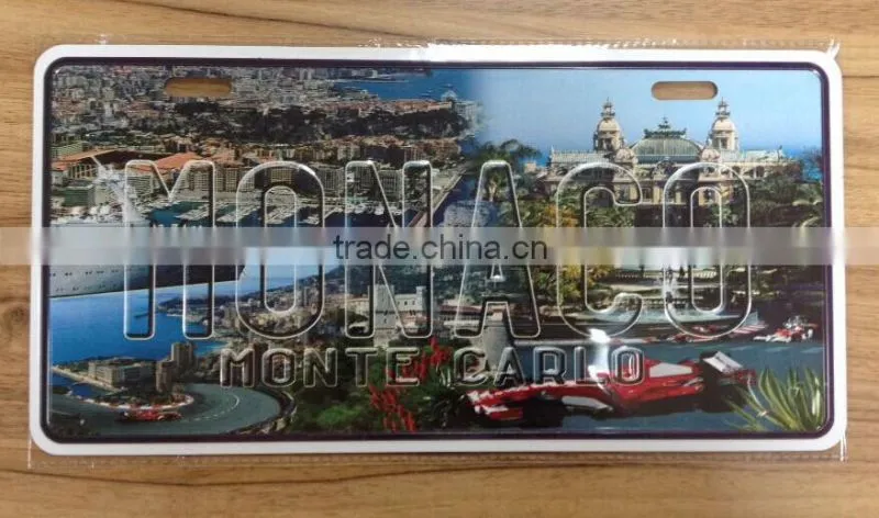 retro decor embossed license plate