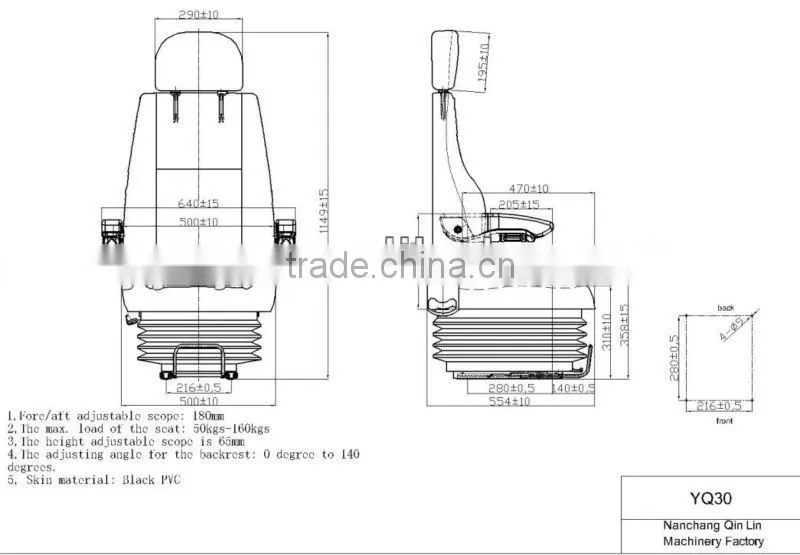 China Supply Truck Seat with Automatic Air Suspension