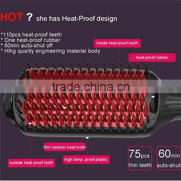 Multi-function hair straightener curler HZ500 PTC heating hair straightener with brush