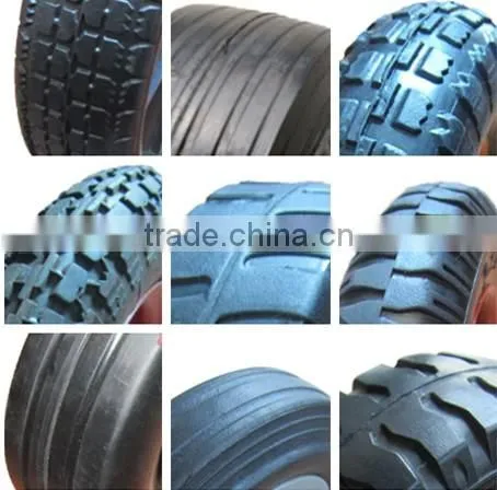 14x3 solid rubber wheel with 200mm long hub on one side