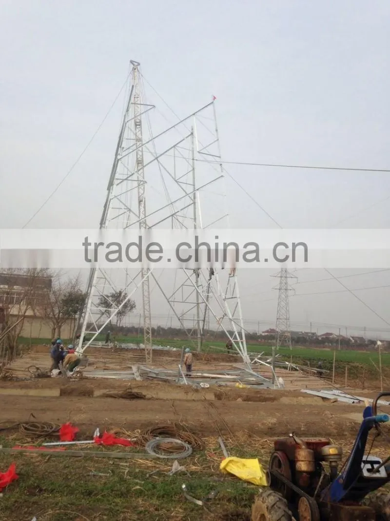 Aluminum alloy A-shape Lattice Gin Pole Stringing Euqipment with Manual Winch