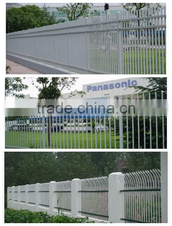 pvc coated spear top tubular steel fence/backyard grass protection steel fence
