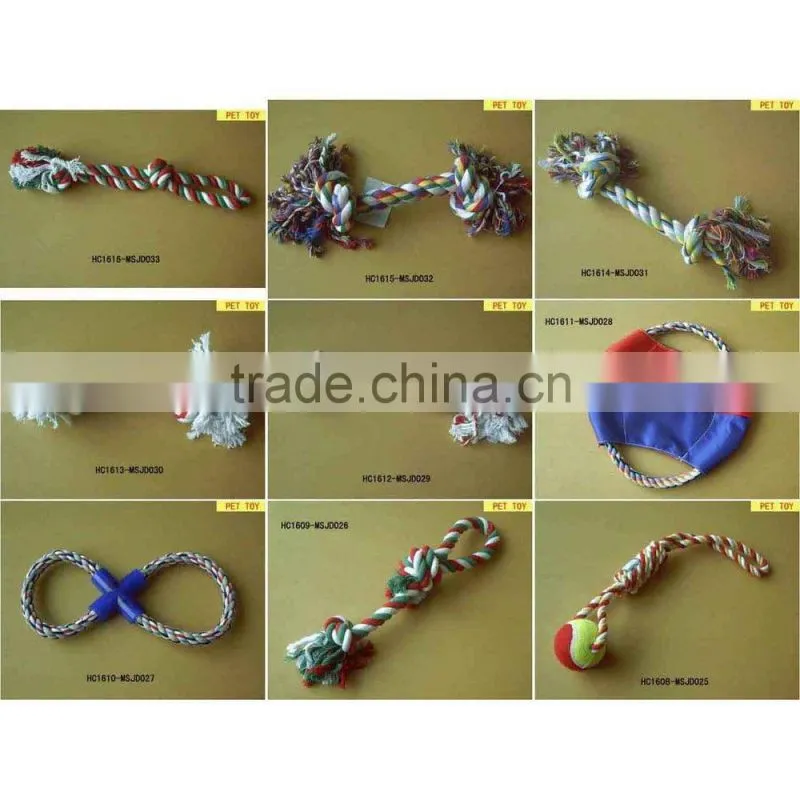TPR Rubber pet dog toy with cotton rope